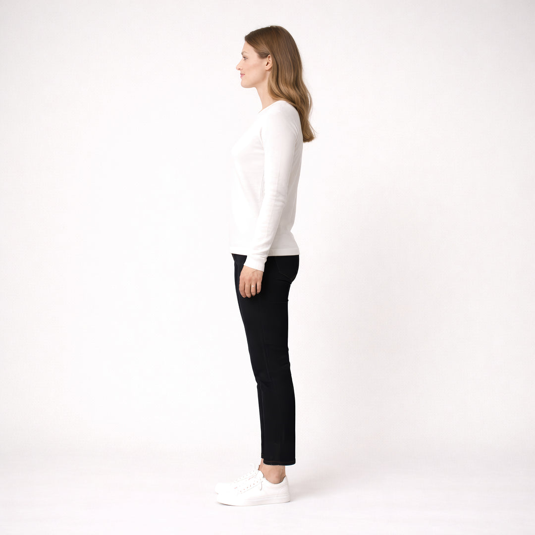 Langærmet trøje i merinould