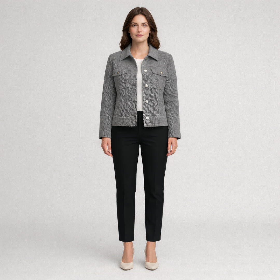 Strikket jakke med struktur