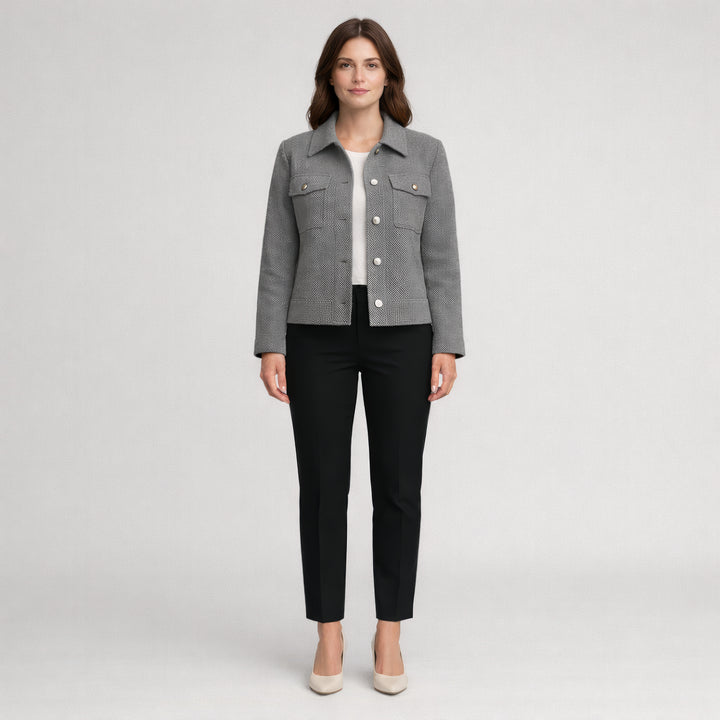 Strikket jakke med struktur