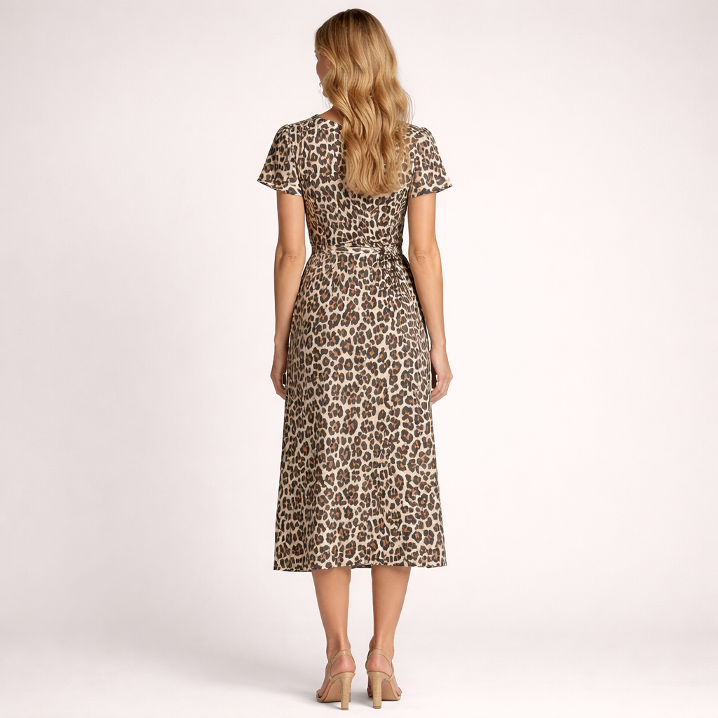 Slå-om-kjole i midilængde