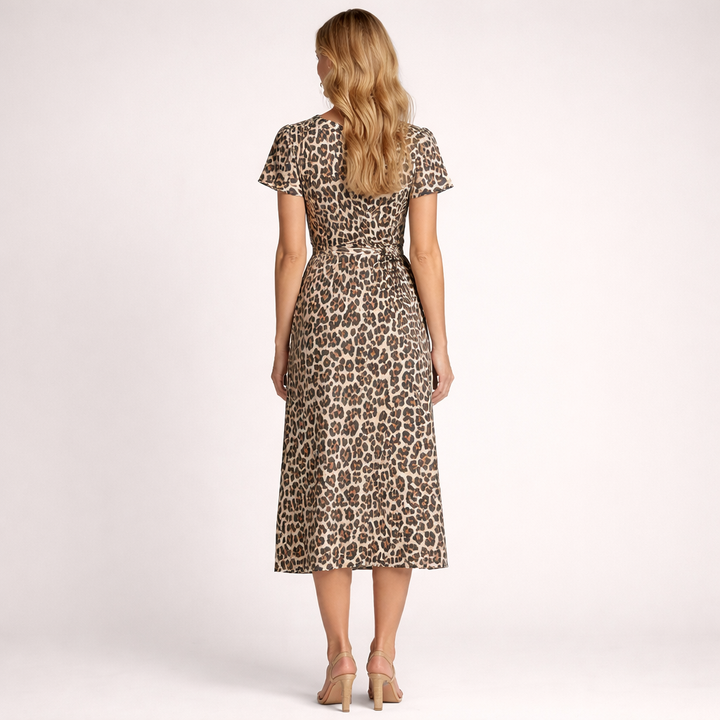 Slå-om-kjole i midilængde