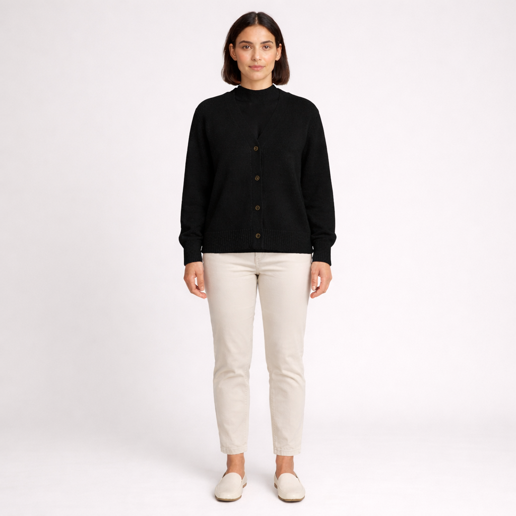 Strikket cardigan i enkelt design