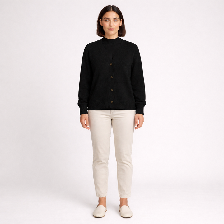 Strikket cardigan i enkelt design