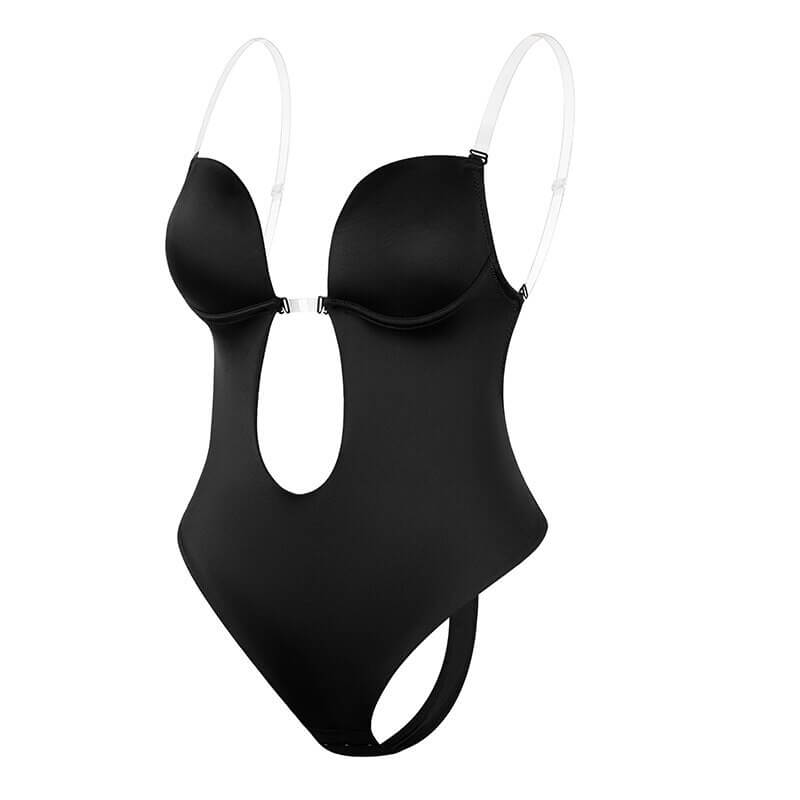 Body shaper med dyb V-udskæring og rygfri design i seamless stil