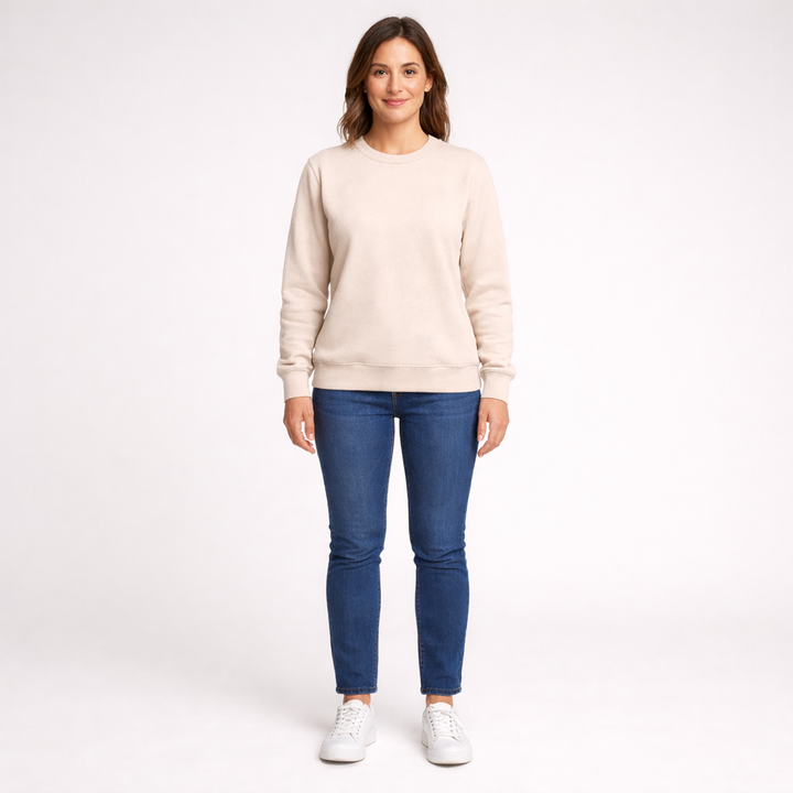 Striktrøje med lynlås i halsen