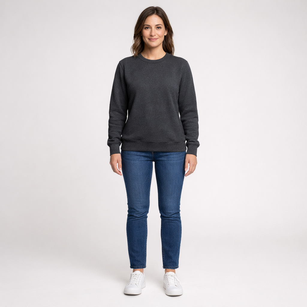 Striktrøje med lynlås i halsen