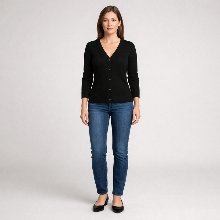 Striktrøje med knapper