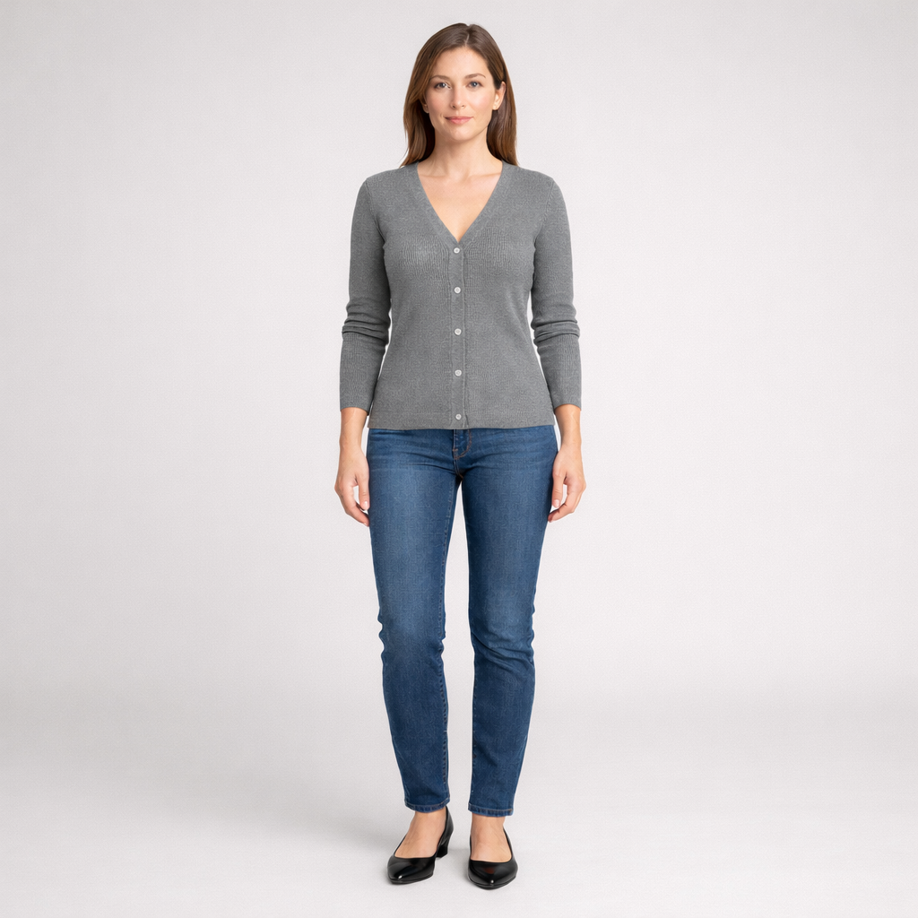 Striktrøje med knapper