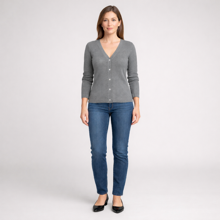 Striktrøje med knapper