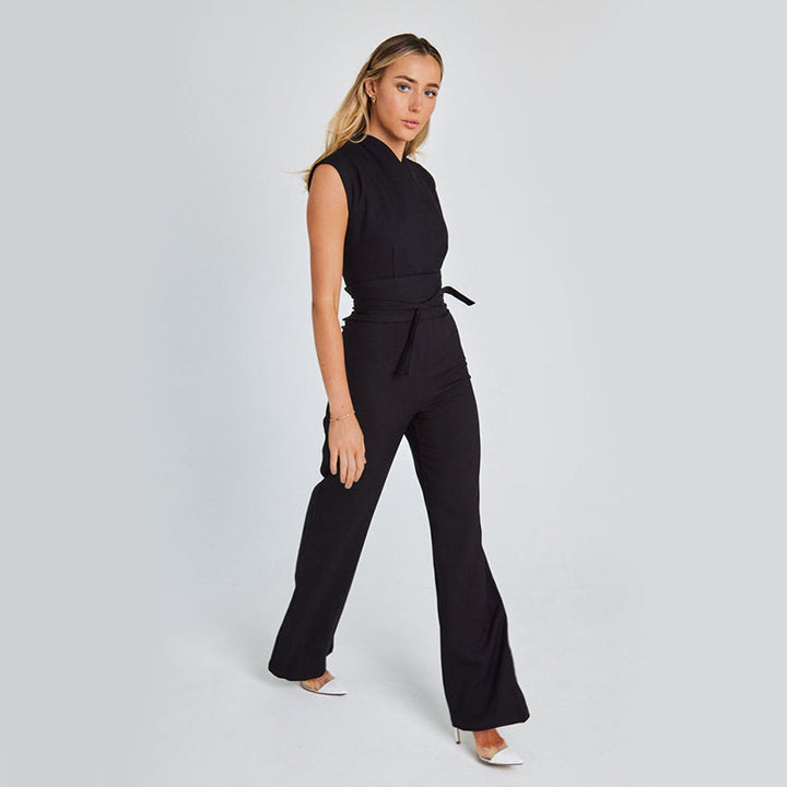 Kvindernes Ærmeløse Jumpsuit - Formelt Bredbenet Én-Del Partydragt