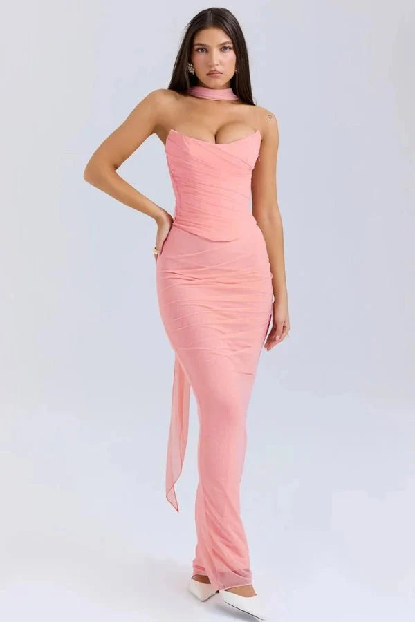 Elegant Strapless Maxi Dress