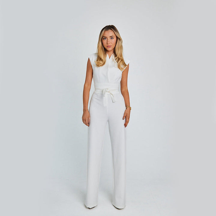 Kvindernes Ærmeløse Jumpsuit - Formelt Bredbenet Én-Del Partydragt