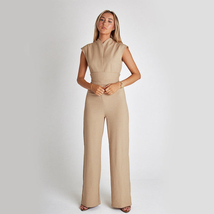 Kvindernes Ærmeløse Jumpsuit - Formelt Bredbenet Én-Del Partydragt
