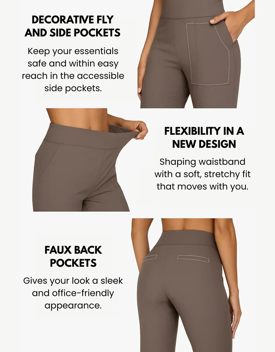 Wide leg bukser med stræk og høj talje