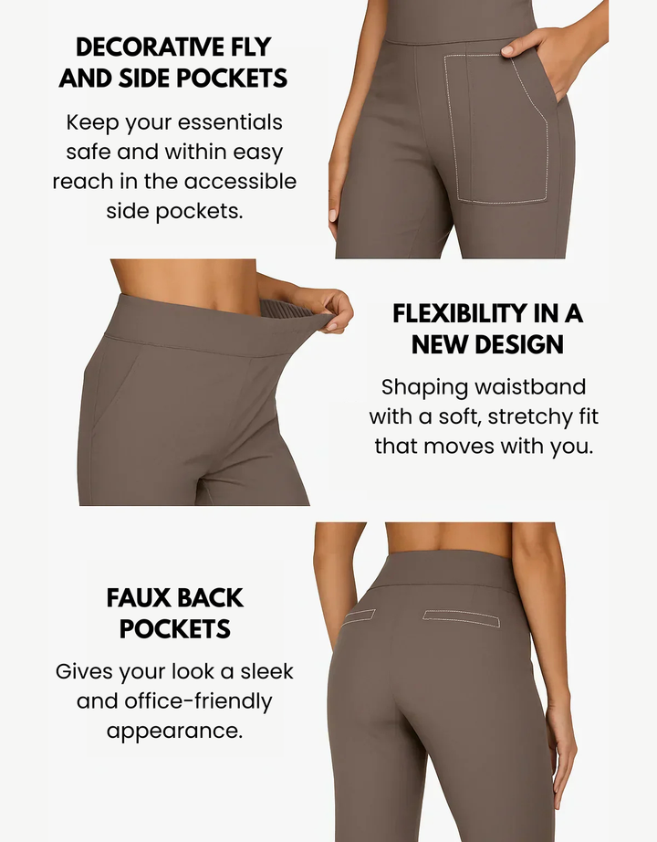 Wide leg bukser med stræk og høj talje