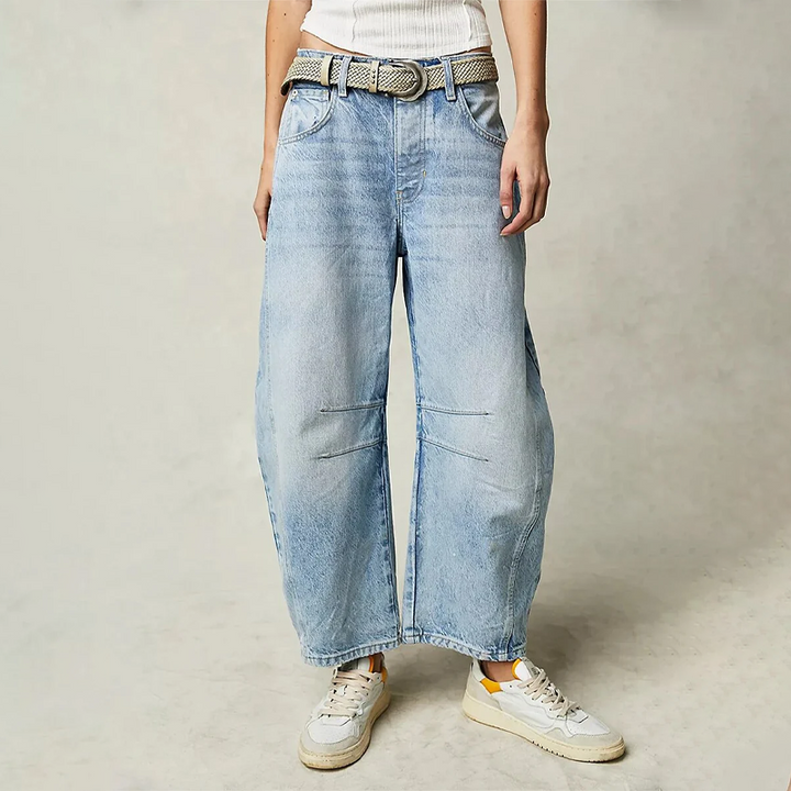 Jeans med Høj Talje og Brede Ben Til Dame