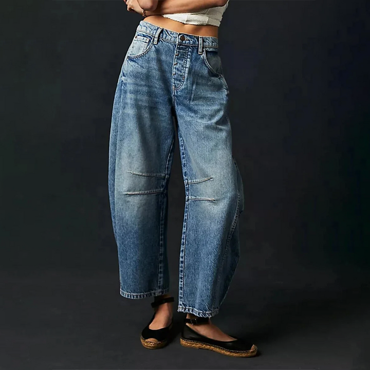 Jeans med Høj Talje og Brede Ben Til Dame