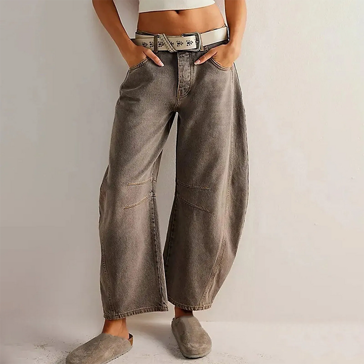 Jeans med Høj Talje og Brede Ben Til Dame