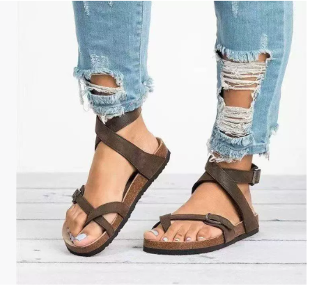 Casual Sandaler med Flade Remme I Forårsstil Til Kvinder
