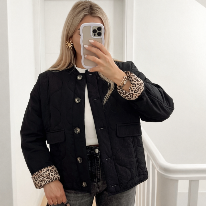 Leopardprint Mellemlang Jakke