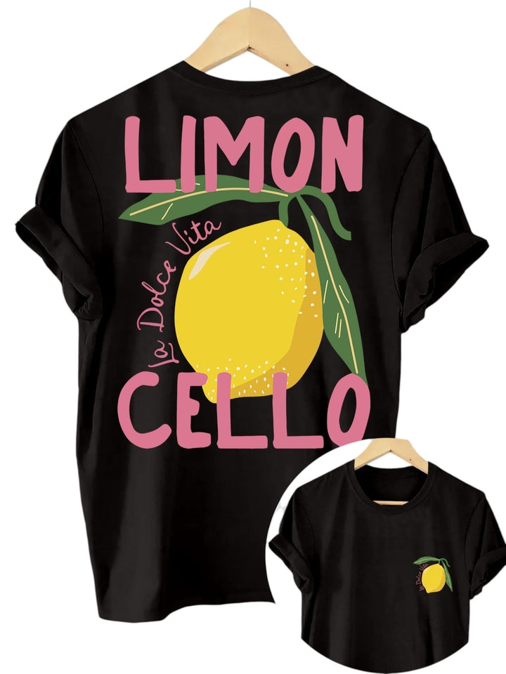 Trendy Sommer T-Shirt med Citron Print til Damer