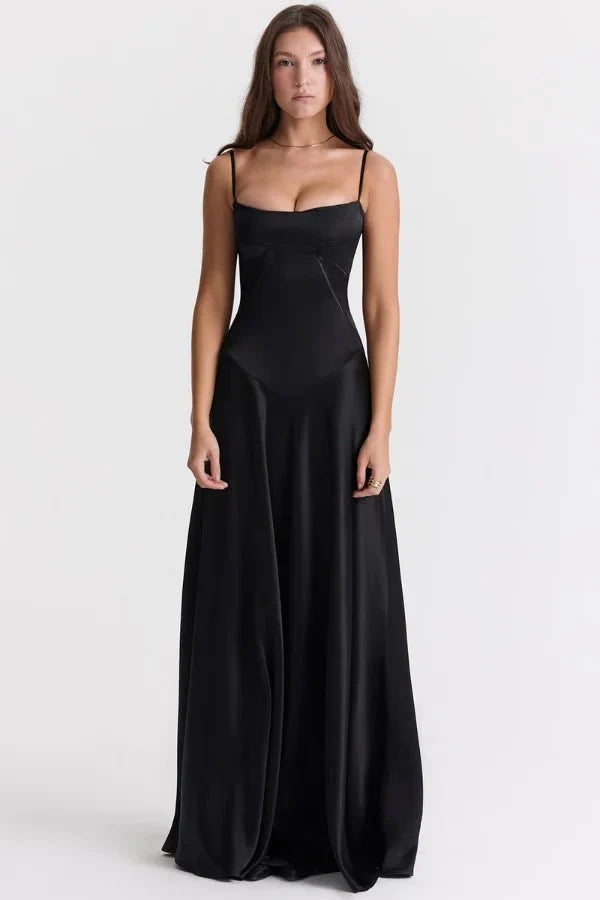 Satin Maxi Kjole med Korset til Damer