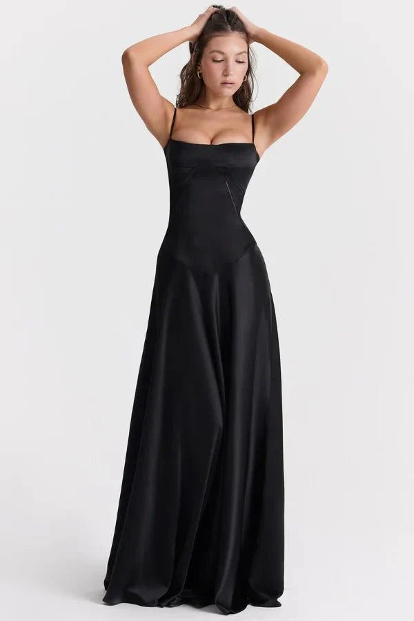 Satin Maxi Kjole med Korset til Damer