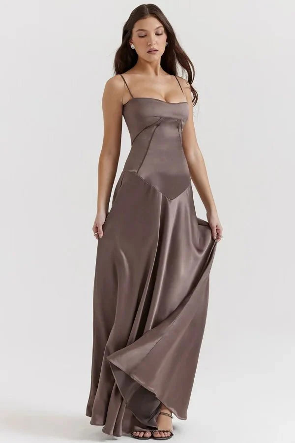 Satin Maxi Kjole med Korset til Damer