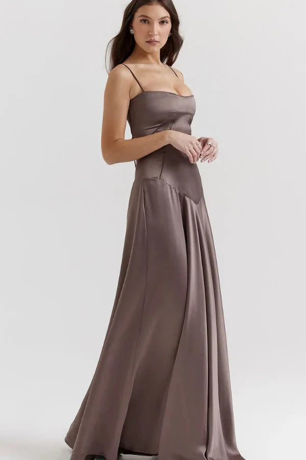 Satin Maxi Kjole med Korset til Damer