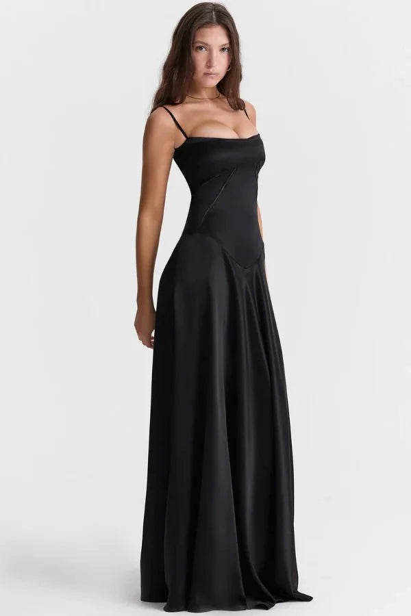 Satin Maxi Kjole med Korset til Damer