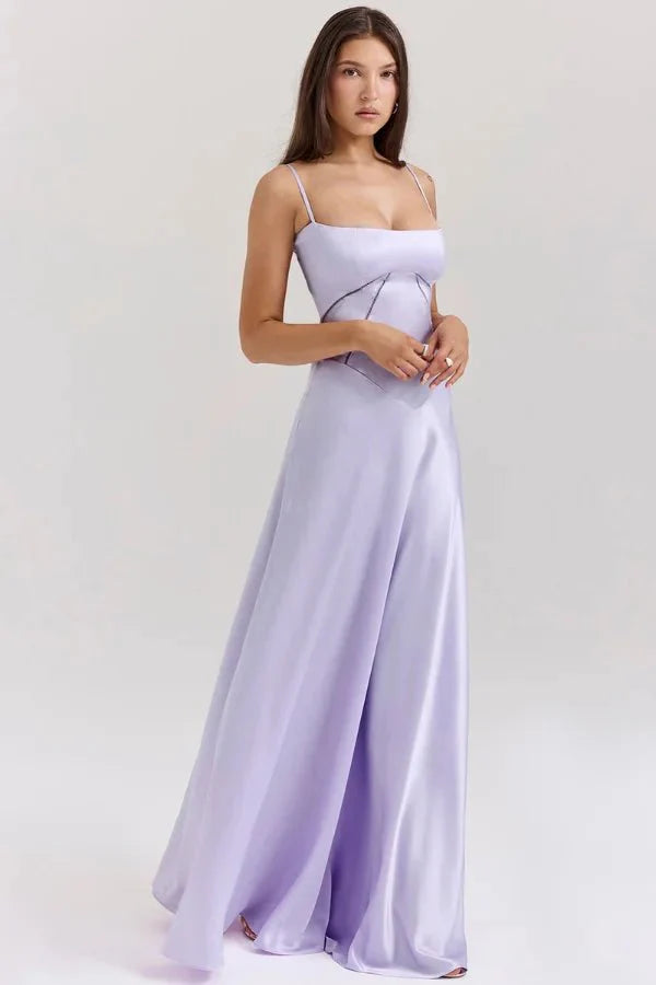 Satin Maxi Kjole med Korset til Damer