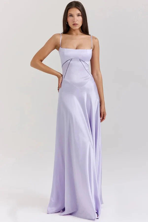 Satin Maxi Kjole med Korset til Damer