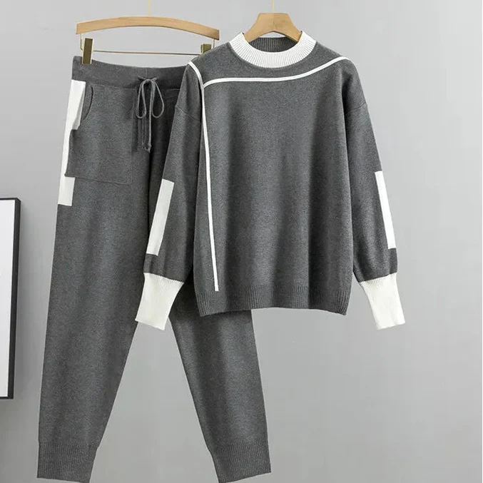 Casual Lounge Sæt med Sweater og Bukser Til Kvinder