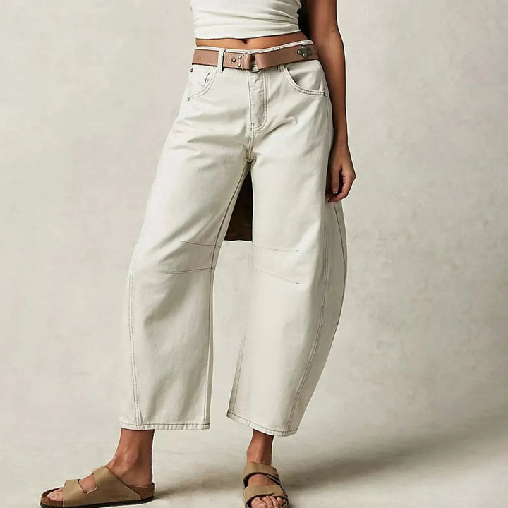 Jeans med Høj Talje og Brede Ben Til Dame