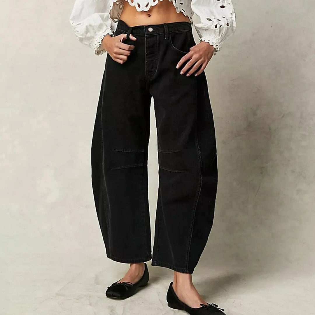 Jeans med Høj Talje og Brede Ben Til Dame