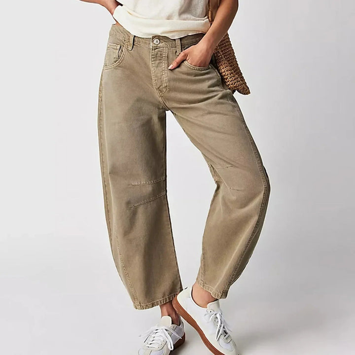 Jeans med Høj Talje og Brede Ben Til Dame