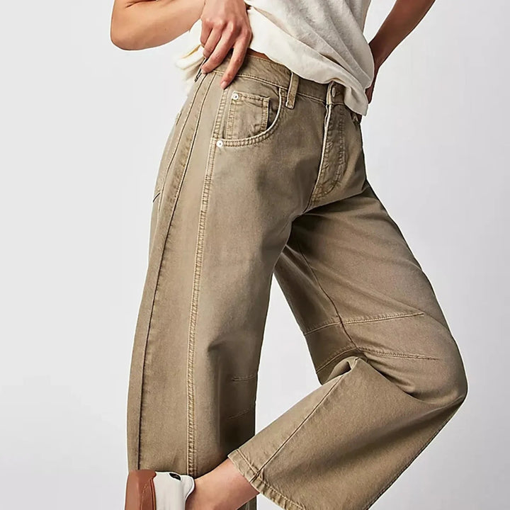 Jeans med Høj Talje og Brede Ben Til Dame