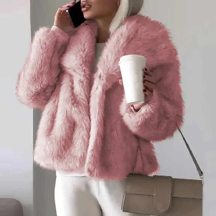 Afslappet Pasform Faux Fur Jakke til Kvinder