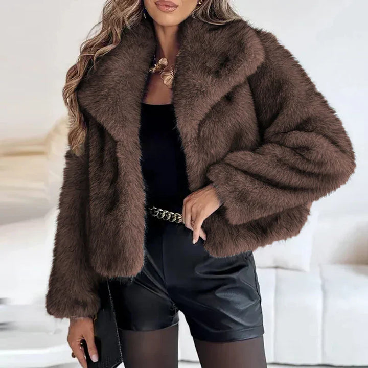 Afslappet Pasform Faux Fur Jakke til Kvinder