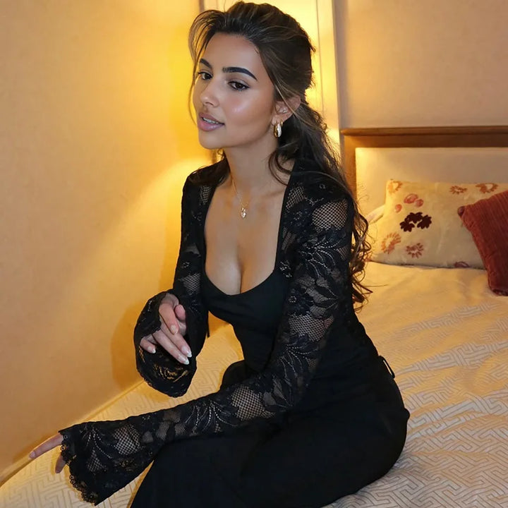 Elegant blondetop med lange ærmer