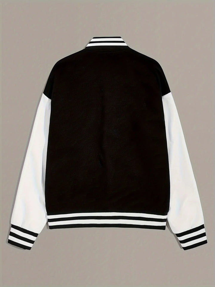 Casual Oversized Varsity Bomberjakke Til Kvinder
