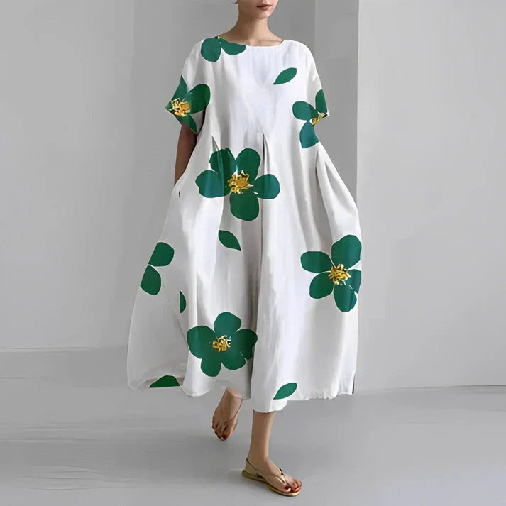 Midi Kjole I Afslappet Stil med Blomster Til Kvinder