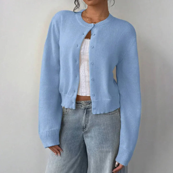 Forårs cropped cardigan med knapper til kvinder