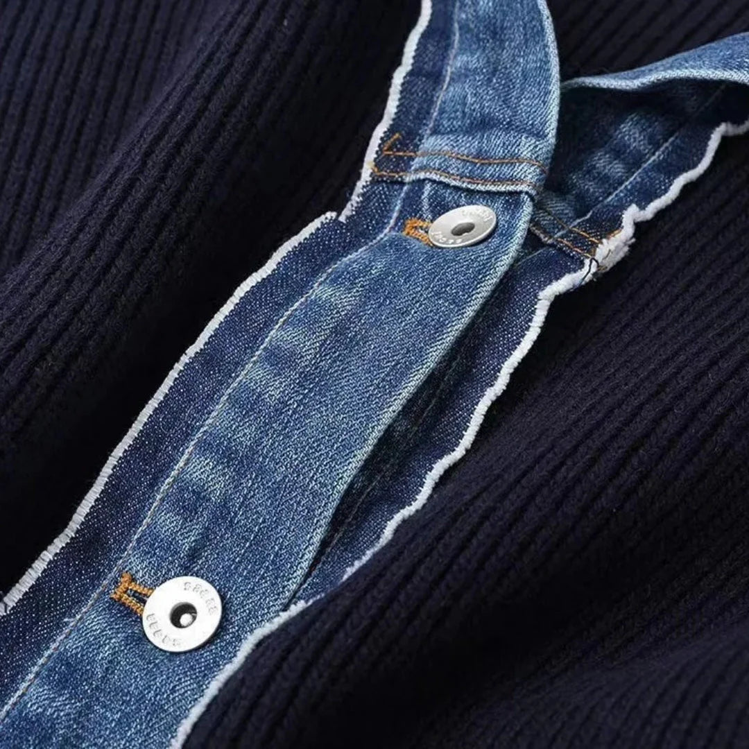 Forårs cardiganjakke med lag og knapper til kvinder