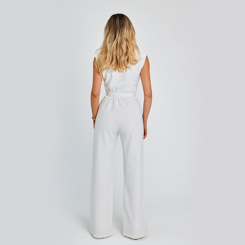 Kvindernes Ærmeløse Jumpsuit - Formelt Bredbenet Én-Del Partydragt