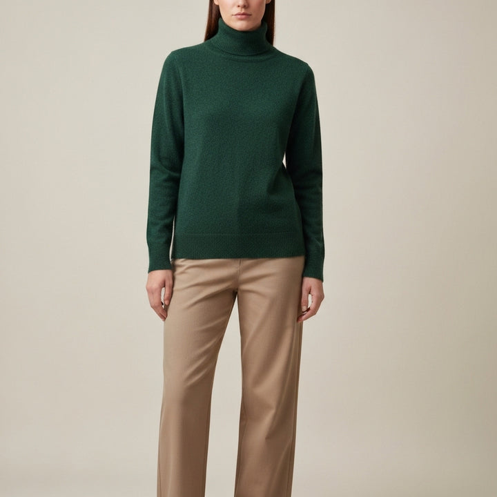 Rullekravetrøje i kashmir til kvinder