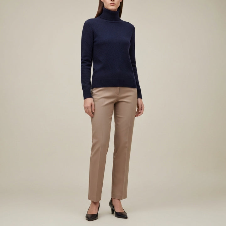 Rullekravetrøje i kashmir til kvinder