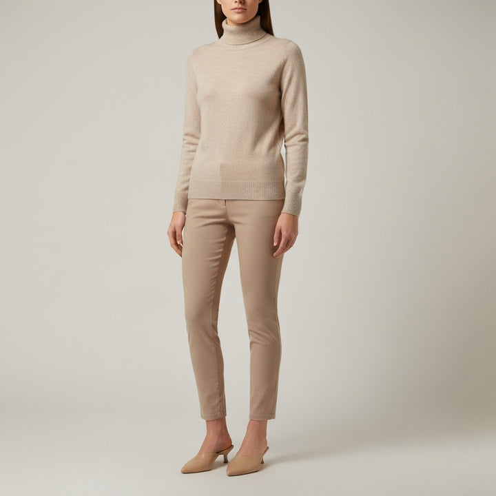 Rullekravetrøje i kashmir til kvinder