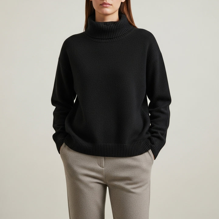 Afslappet rullekravetrøje til kvinder i moderne vinterstil