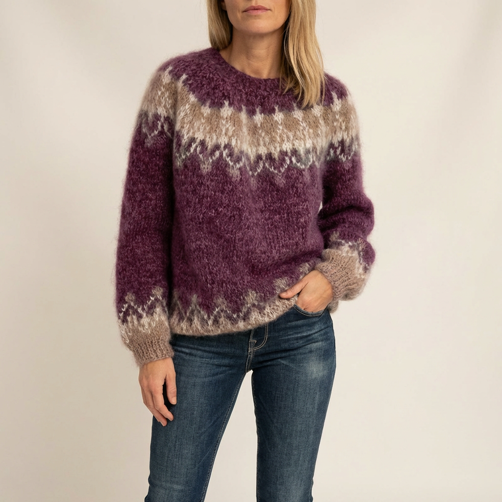 Casual vinterstrik til kvinder med rund hals